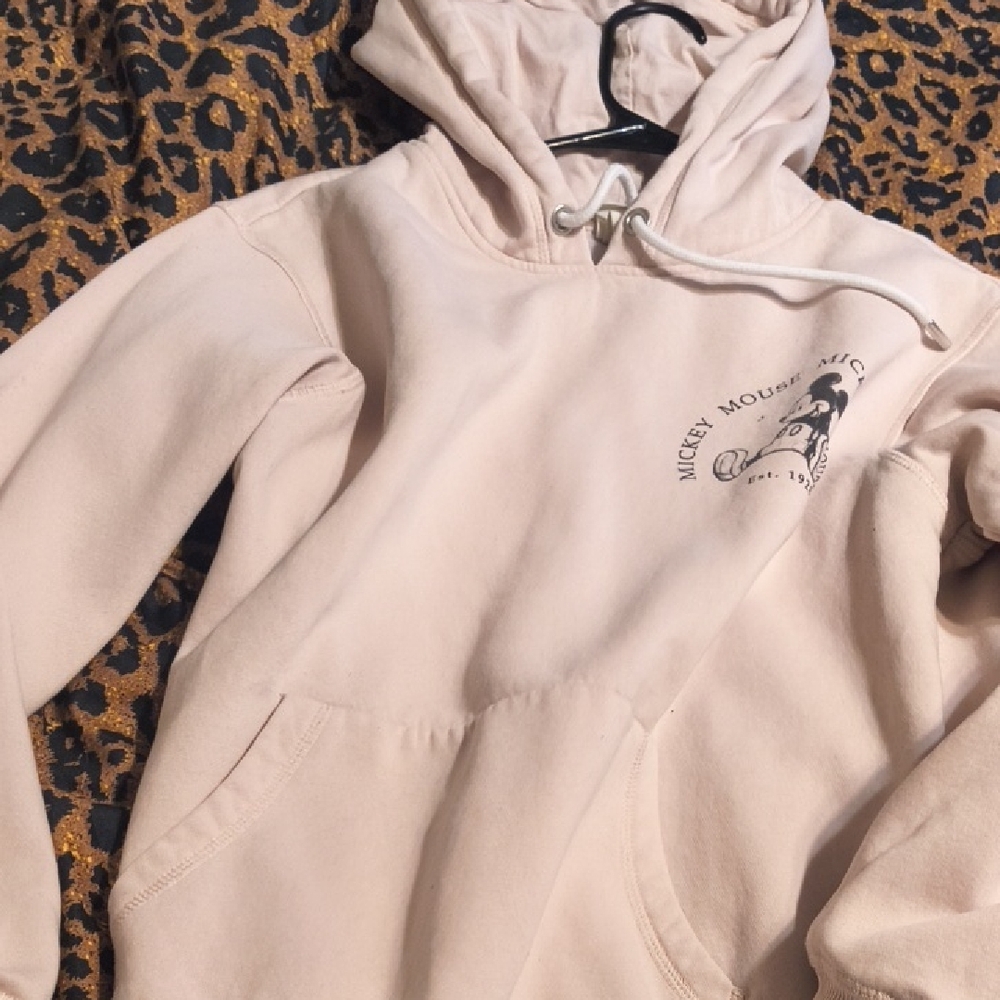 H&M Light Pink Hoodie with Mickey Mouse Design